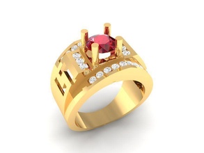 luxury diamond ring men 134 jewelry fashion accessories gold man woman women unisex design rings 3d print model - Mito3D