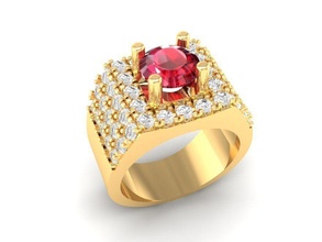 Luxus Diamant Ring Männer 135 Schmuck Mode Zubehör Gold Frau Frauen unisex Design Ringe 3d print model - Mito3D