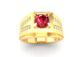lusso diamante squillare uomini 141 gioielleria moda accessori oro uomo design anelli 3d print model - Mito3D