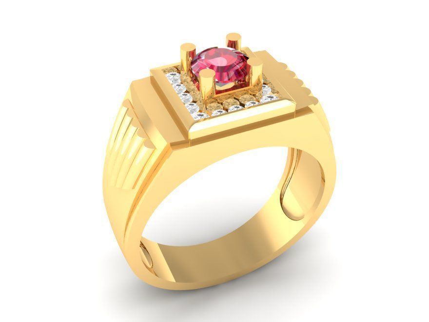 lujo diamante anillo hombres 145 joyería joya moda accesorios oro hombre diseño anillos 3D print model - Mito3D