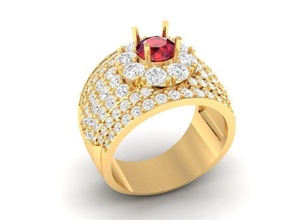 luxe diamant bague hommes 146 bijoux mode accessoires or homme conception anneaux 3d print model - Mito3D