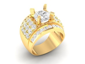 luxury diamond ring men 149 jewelry fashion accessories gold man woman women unisex design rings 3d print model - Mito3D