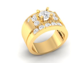 lusso diamante squillare uomini 150 gioielleria moda accessori oro uomo design anelli 3d print model - Mito3D