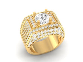 lusso diamante squillare uomini 151 gioielleria moda Accessori oro uomo donna donne unisex design anelli 3d print model - Mito3D
