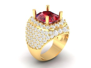 luxury diamond ring men 153 jewelry fashion accessories gold man woman women unisex design rings 3d print model - Mito3D