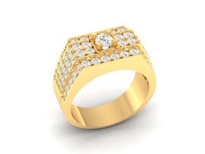 lujo diamante anillo hombres 154 joyería joya Moda accesorios oro hombre mujer unisexo diseño anillos 3d print model - Mito3D