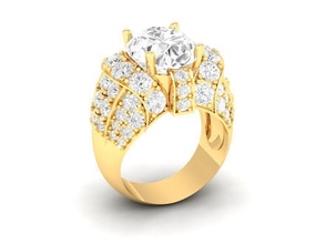 luxo diamante anel homens 156 joalheria moda acessórios ouro homem mulher mulheres unissex Projeto argolas 3d print model - Mito3D