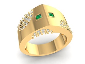 luxury diamond ring men 1571 jewelry fashion accessories gold man woman women unisex design fengshui rings 3d print model - Mito3D