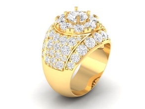luxo diamante anel homens 157 joalheria moda acessórios ouro homem mulher mulheres unissex Projeto argolas 3d print model - Mito3D