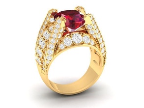 luxo diamante anel homens 158 joalheria moda acessórios ouro homem mulher mulheres unissex Projeto argolas 3d print model - Mito3D