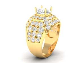 lusso diamante squillare uomini 160 gioielleria moda accessori oro uomo design anelli 3d print model - Mito3D