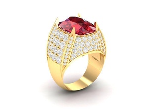 luxury diamond ring men 184 jewelry fashion accessories gold man woman women unisex design rings 3d print model - Mito3D