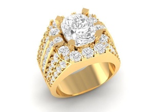 luxury diamond ring men 187 jewelry fashion accessories gold man woman women unisex design rings 3d print model - Mito3D