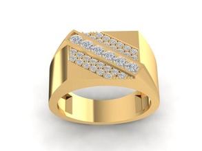 luxury diamond ring men 2327 jewelry fashion accessories gold man unisex design fengshui rings 3d print model - Mito3D