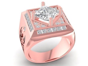 luxury diamond ring men 2498 jewelry fashion accessories gold man design rings 3d print model - Mito3D