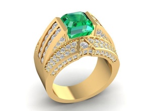 luxury diamond ring men 3028 jewelry fashion accessories gold man woman women unisex design fengshui rings 3d print model - Mito3D