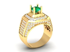 lujo diamante anillo hombres 319 joyería joya moda accesorios oro hombre diseño feng shui anillos 3d print model - Mito3D