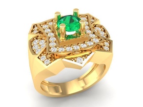 luxe diamant bague hommes 321 bijoux mode accessoires or homme conception feng shui anneaux 3d print model - Mito3D