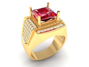 luxury diamond ring men 342 jewelry fashion accessories gold man woman women unisex design fengshui rings 3d print model - Mito3D