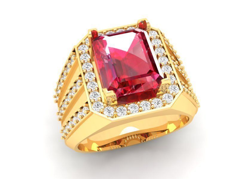 lujo diamante anillo hombres 402 joyería joya moda accesorios oro hombre diseño feng shui mujer unisexo anillos 3D print model - Mito3D