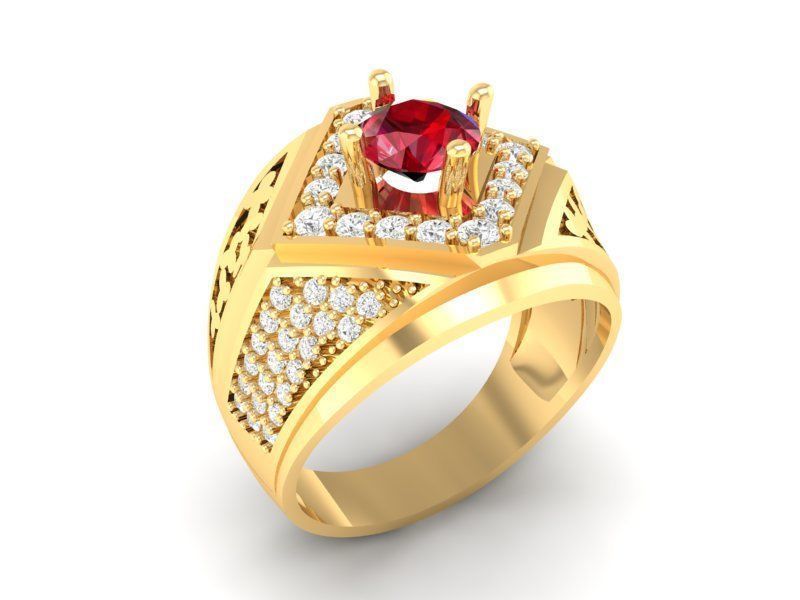 Luxus Diamant Ring Männer 574 Schmuck Mode Zubehör Gold Frau Frauen unisex Design Feng Shui Ringe 3D print model - Mito3D