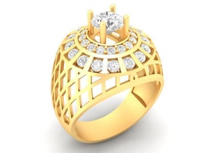 luxe diamant bague Hommes 580 bijoux mode accessoires or homme femme femmes unisexe conception feng shui mariage anneaux 3d print model - Mito3D