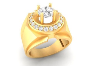lusso diamante squillare uomini 581 gioielleria moda accessori oro uomo design feng shui nozze anelli 3d print model - Mito3D