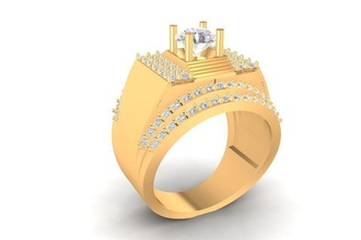 luxury diamond ring men 589 jewelry fashion accessories gold man design fengshui rings 3d print model - Mito3D
