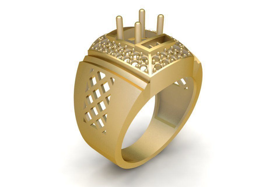 luxe diamant bague Hommes 591 bijoux mode accessoires or homme femme femmes unisexe conception feng shui anneaux 3D print model - Mito3D