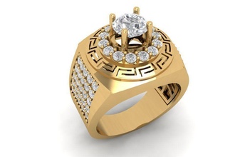 luxo diamante anel homens 593 joalheria moda acessórios ouro homem mulher mulheres unissex Projeto feng shui argolas 3d print model - Mito3D