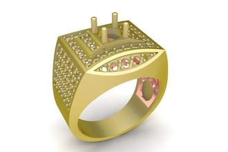 luxe diamant bague Hommes 596 bijoux mode accessoires or homme femme femmes unisexe conception feng shui anneaux 3d print model - Mito3D