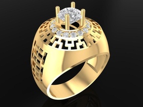 luxury diamond ring men 600 jewelry fashion accessories gold man woman women unisex design fengshui rings 3d print model - Mito3D