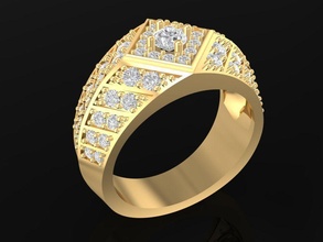 lusso diamante squillare uomini 607 gioielleria moda Accessori oro uomo donna donne unisex design feng shui nozze anelli 3d print model - Mito3D