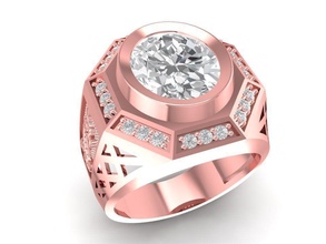 luxury diamond ring men 610 jewelry fashion accessories gold man woman women unisex design fengshui rings 3d print model - Mito3D