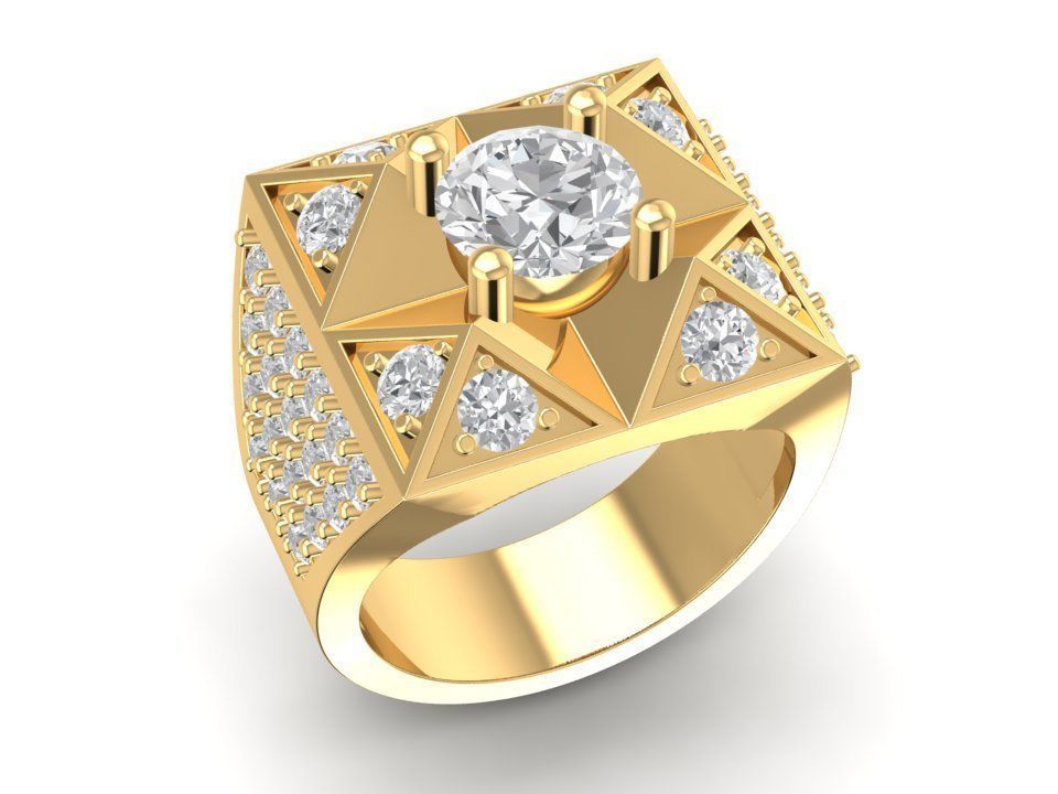 Luxus Diamant Ring Männer 612 Schmuck Mode Zubehör Gold Frau Frauen unisex Design Feng Shui Ringe 3D print model - Mito3D