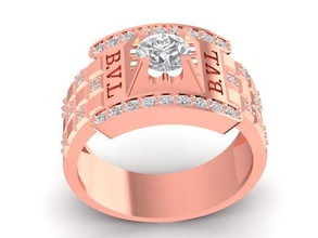 luxury diamond ring men 616 jewelry fashion accessories gold man woman women unisex design fengshui rings 3d print model - Mito3D