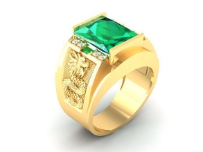 luxury diamond ring men dragon 196 jewelry fashion accessories gold man woman women unisex design rings 3d print model - Mito3D
