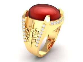 luxury diamond ring sword men 398 jewelry fashion accessories gold man woman women unisex design fengshui rings 3d print model - Mito3D