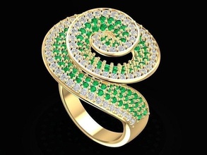 luxo diamante anel mulheres 3080 joalheria moda acessórios ouro mulher Projeto feng shui argolas 3d print model - Mito3D
