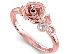 luxo diamante rosa anel 2933 joalheria moda acessórios ouro mulher mulheres Projeto flor argolas 3d print model - Mito3D