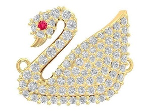 luxo diamante cisne pingente joalheria moda acessórios ouro mulher mulheres projeto pingentes 3d print model - Mito3D