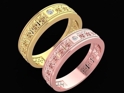 luxury diamond texure art wedding ring 3264 jewelry fashion accessories gold woman women new design rings 3d print model - Mito3D