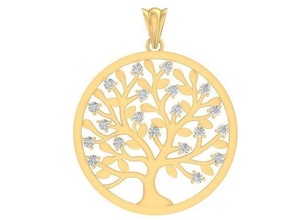 luxury diamond tree life pendant 3074 jewelry fashion accessories gold woman women design pendants 3d print model - Mito3D