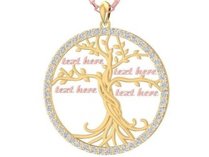 luxury diamond tree life pendant 3078 jewelry fashion accessories gold woman women design pendants 3d print model - Mito3D