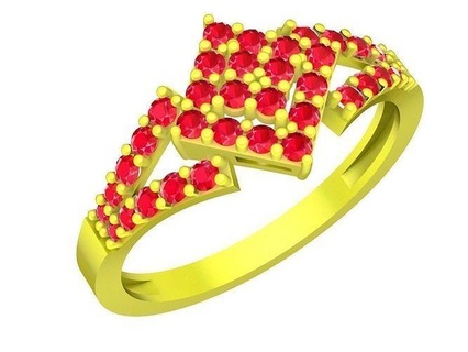 lujo diamante mujer anillo 5027 joyería joya Moda accesorios oro diseño anillos 3d print model - Mito3D