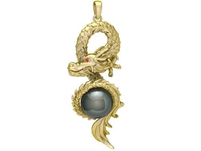 luxury dragon pendant 3049 jewelry fashion accessories gold diamond woman women unisex design fengshui pendants 3d print model - Mito3D
