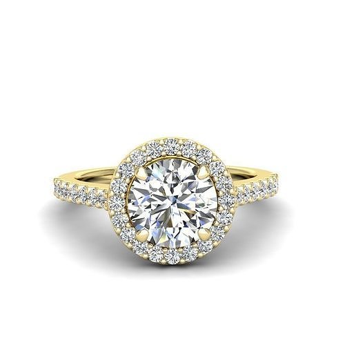 luxury engagement diamond ring round wedding sparkle elegant specialday printable gold jewelry fashionrings shapeddiamond brilliant precious jewellery platinum rings 3D print model - Mito3D