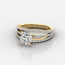 di lusso anello fidanzamento gioielli oro disco platino lucente preziosi moda matrimonio stampabile diamanti d'oro argento gemma brillante e bellezza anelli 3d print model - Mito3D
