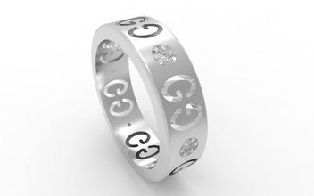 luxury fasion ring fr01 3d printable gold platinum jewelry diamonds silver diamond rings 3d print model - Mito3D