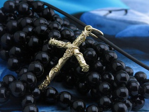 luxe géorgien traverser 3d impression modèle bijoux or argent imprimable platine pendentif précieux brillant bague beauté baptême collier art coûteux pendentifs 3d print model - Mito3D